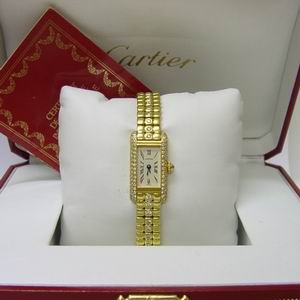 cartier ladies gold watches with diamonds